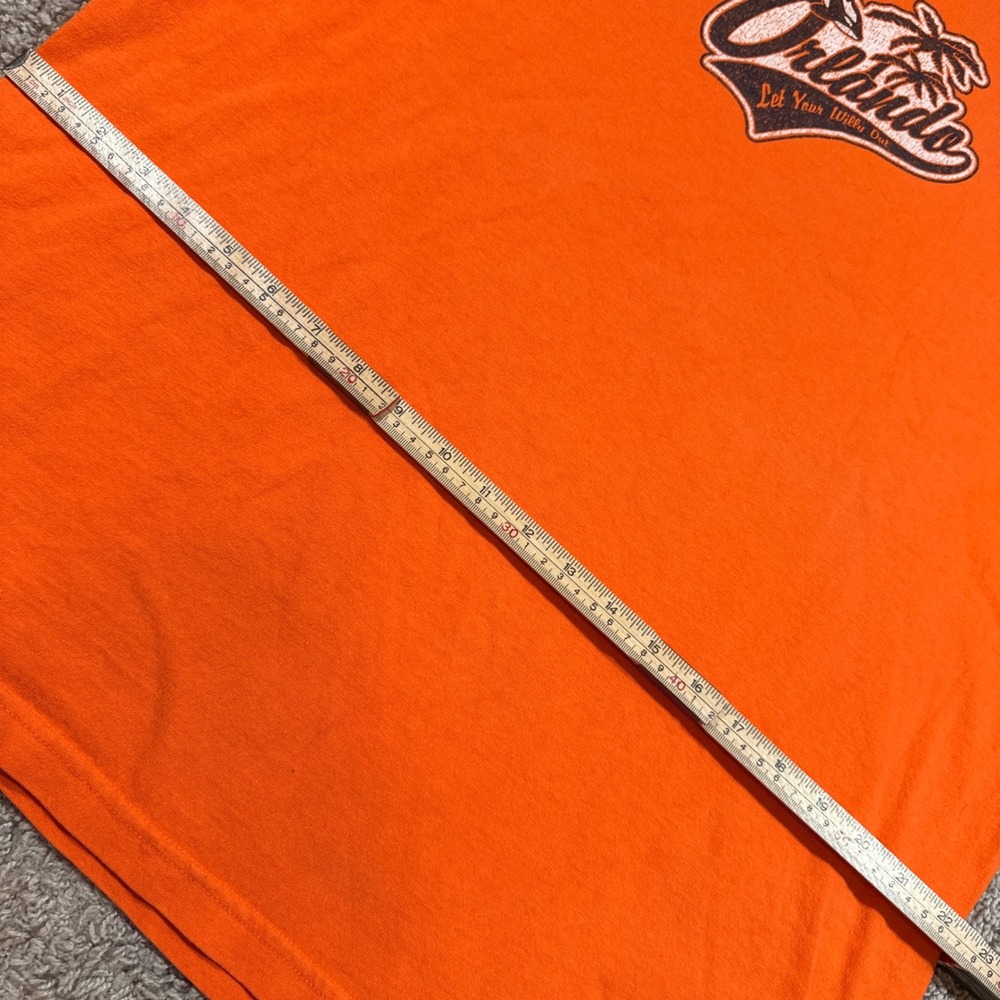 Alstyle Orlando T-Shirt Men XL Orange Good Florida Souvenir Dolphin Graphic Tee - Picture 5 of 6